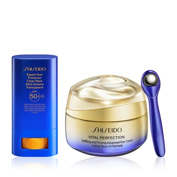 SHISEIDO - VITAL PERFECTION ADVANCED EYE & SPF ROUTINE - Retinol İçeren Sıkılaştırıcı Göz Kremi & Yüksek Güneş Koruyuculu Şeffaf Stik Seti